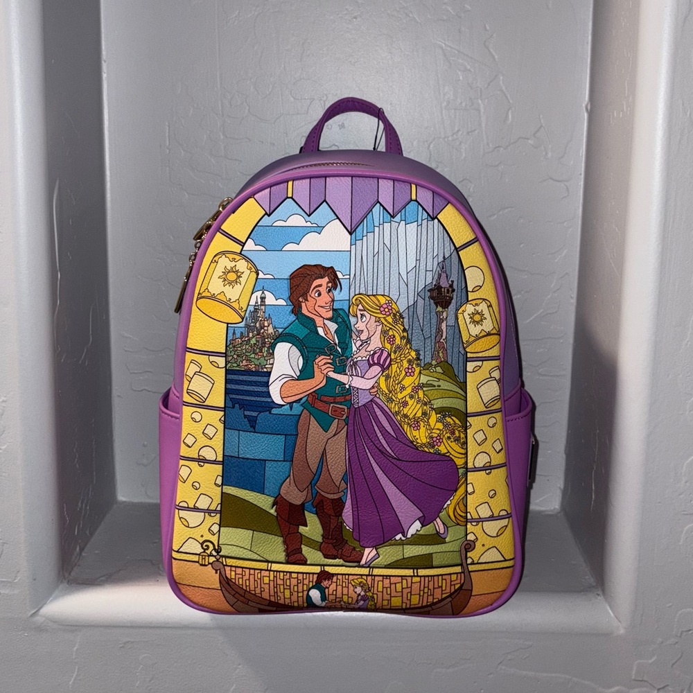 Rapunzel and Flynn/Eugene Backpack staind glass style Characters